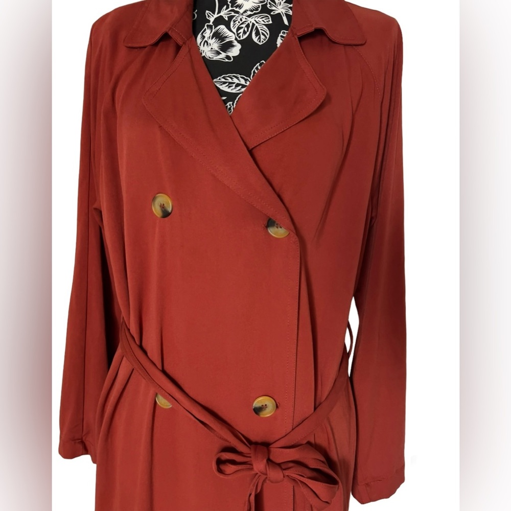 Mi Ami burnt orange colored trench coat size M NWOT - Picture 5 of 7